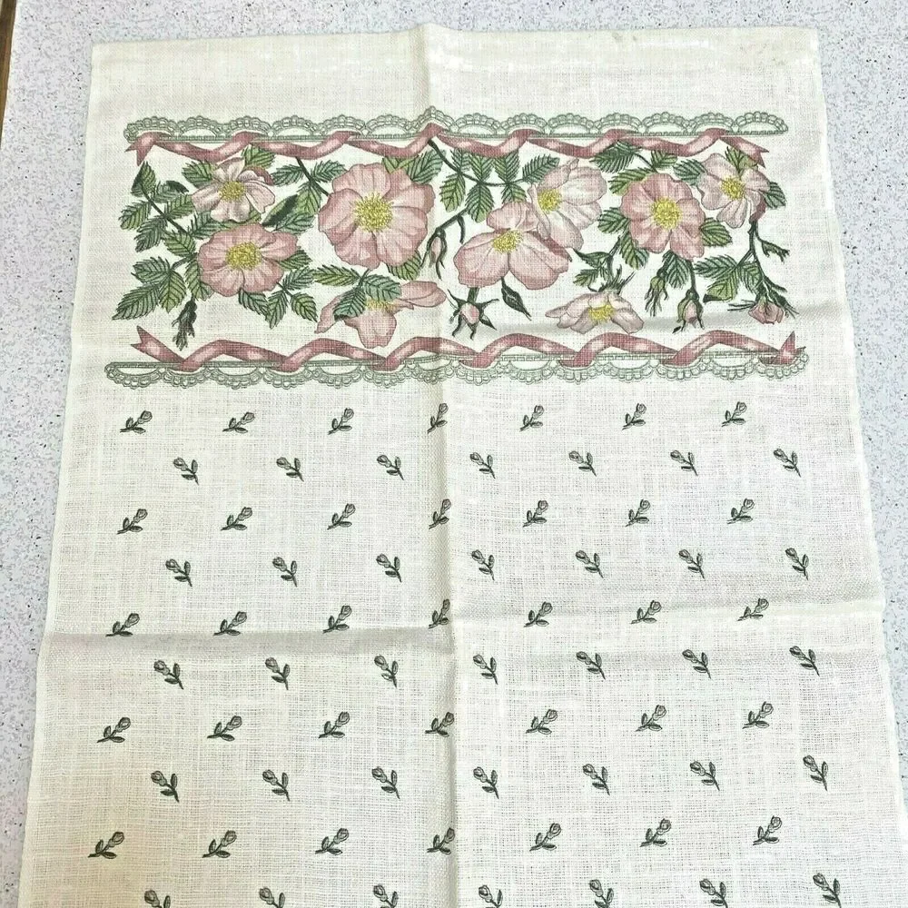 Vintage 1990's linen kitchen tea towel 26